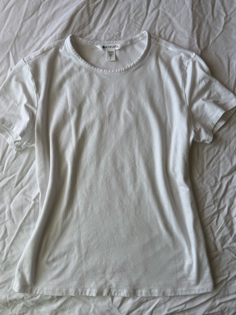 Athleta Women's White Crewneck Baby Tee Sz. S